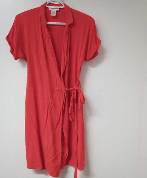 Orange wrap and orange floral strapless jumper - Picture 3 of 4